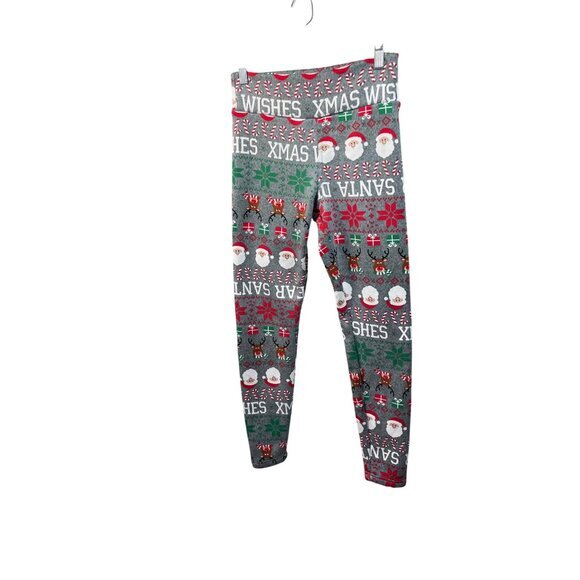 No Boundaries‎ Womens Christmas Leggings With Santa & Reindeer Print Size M - Picture 1 of 13